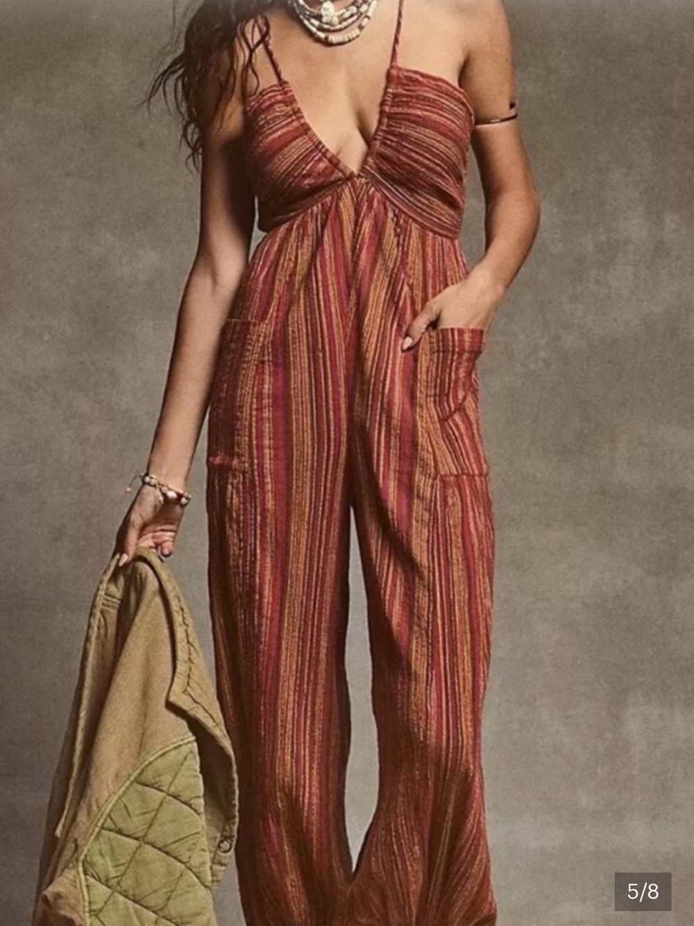 Free People Sundaze For Surfin V-Neck Jumpsuit